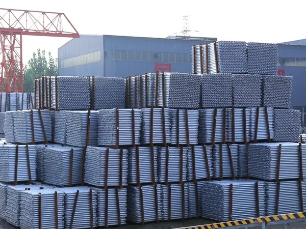Finished goods yard with packed scaffolding