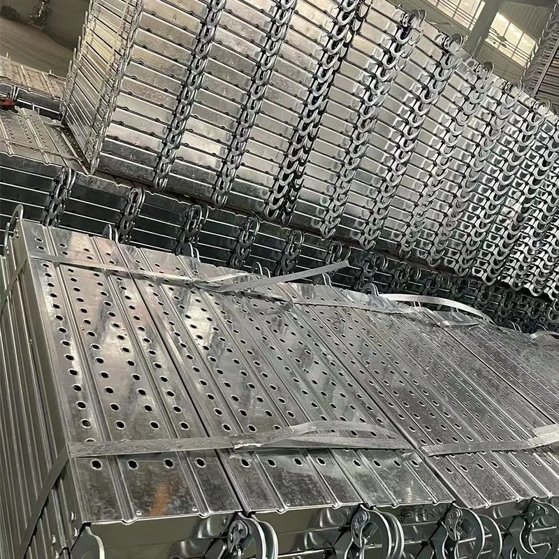 Rows of bundled ringlock components in the stock yard